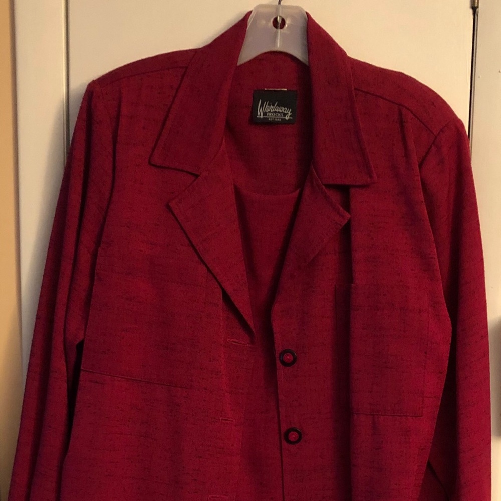 2pc Cranberry Suit Dress